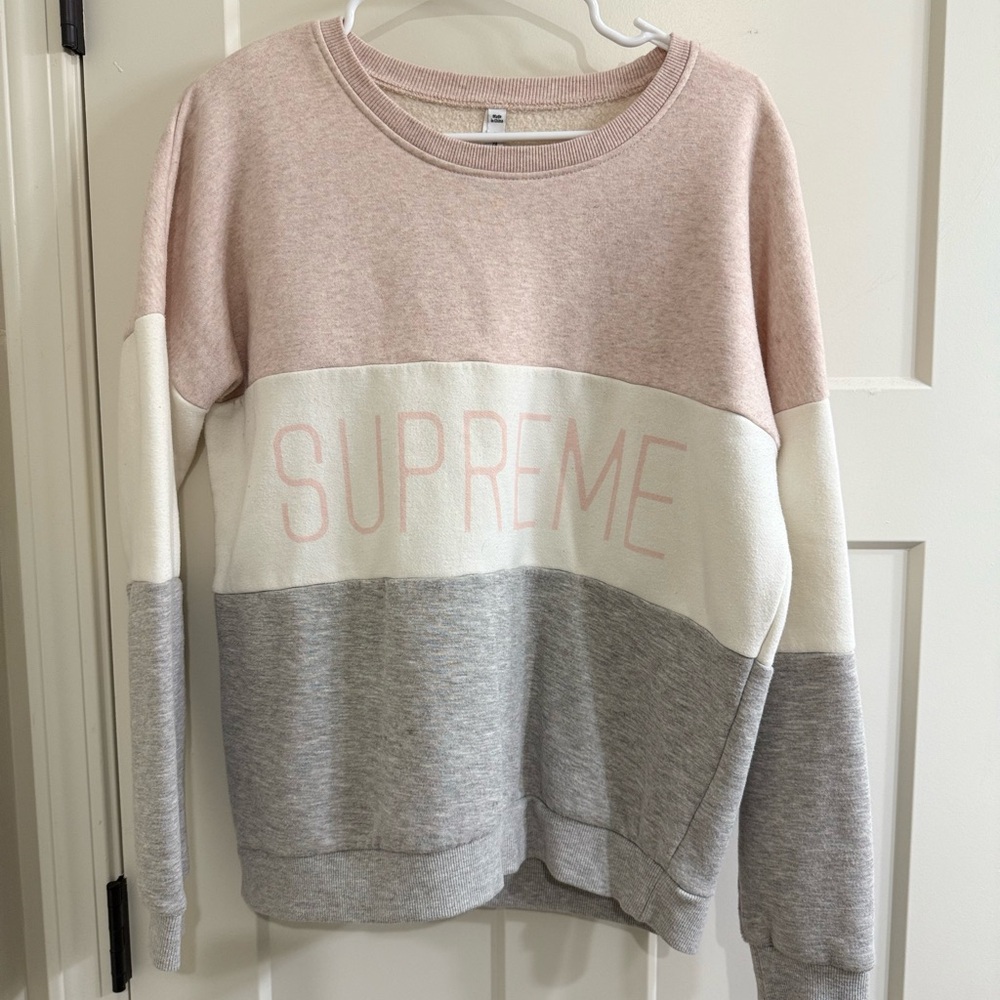 Supreme Women's Colorblock Sweater - Pink, White, and Gray